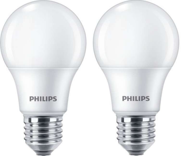 Priser på Philips CorePro E27 standardpære, 2-pak, 2700K, 8W