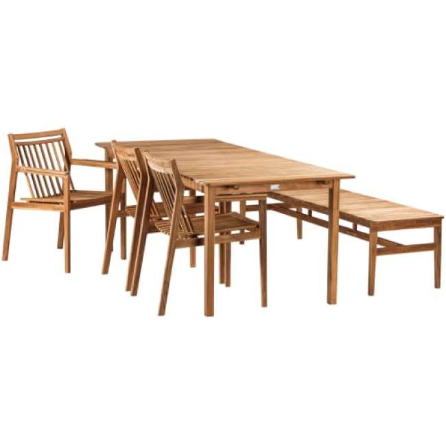 Priser på Thomas E. Alken havemøbelsæt med 3 stole og bænk - Sammen - Natur