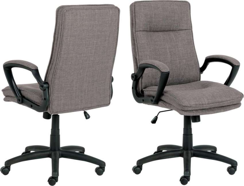 Priser på ACT NORDIC Brad skrivebordsstol, m armlæn, hjul, dreje- og vippefunktion - gråbrun stof/sort nylon