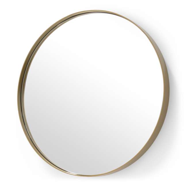 Priser på SPINDER DESIGN Donna vægspejl, rund - spejlglas og guld stål (Ø120)