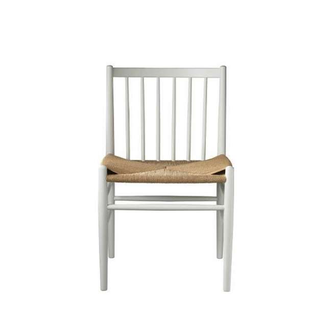 Priser på FDB Møbler - J80 spisebordsstol, Svanemærket Bøg, hvid med fletsæde