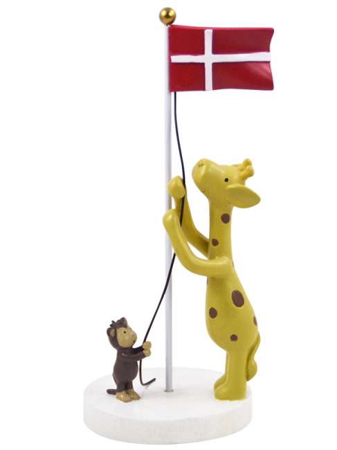 Priser på Kids by Friis - Bordpynt, giraf og abe med flag