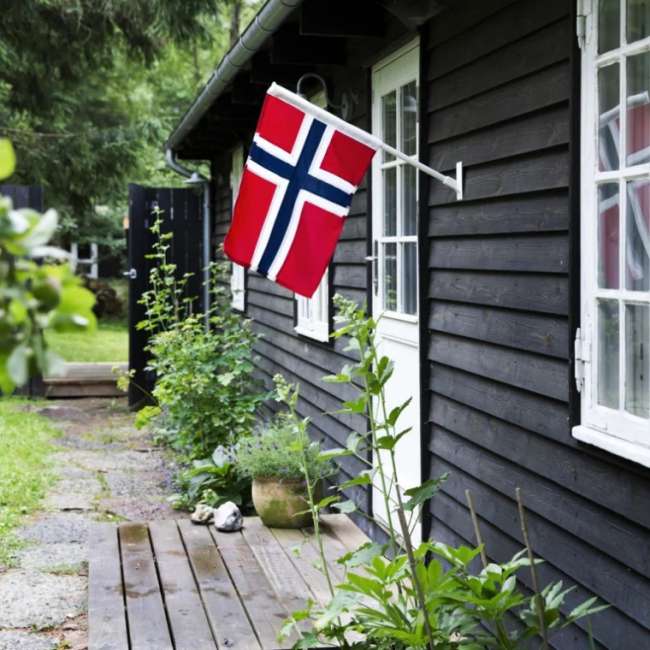 Priser på Langkilde & Søn - Facadestang med Norsk flag