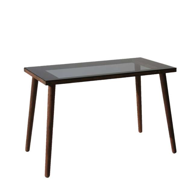 Priser på NORDVÄRK Cozy skrivebord, rektangulær - glas og valnøddefarvet fyrretræ/bøgetræ (110x60)