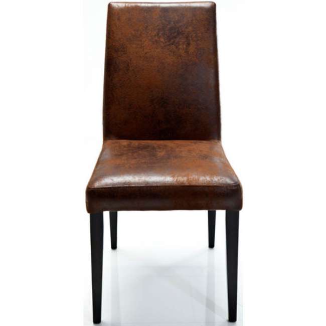 Priser på KARE DESIGN Padded Casual spisebordsstol - vintage brun læderlook stof og bøg