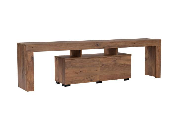 Priser på NORDVÄRK Enclave TV-bord, m. 2 låger og 3 åbne rum - Atlantic Pine melamin (180x31,3)