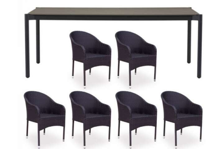 Priser på Ida Andrea Havemøbelsæt - 104x204 cm - Grå / Sort