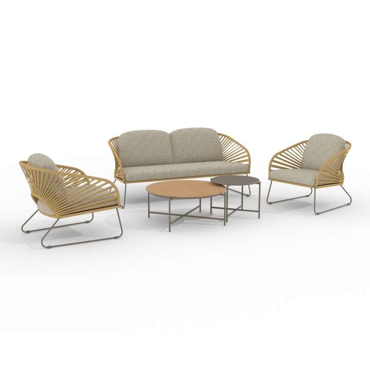 Priser på HOUSE NORDICÂ  Novella Loungesæt - Loungesæt, stål, beige, sand, inkl. hynder