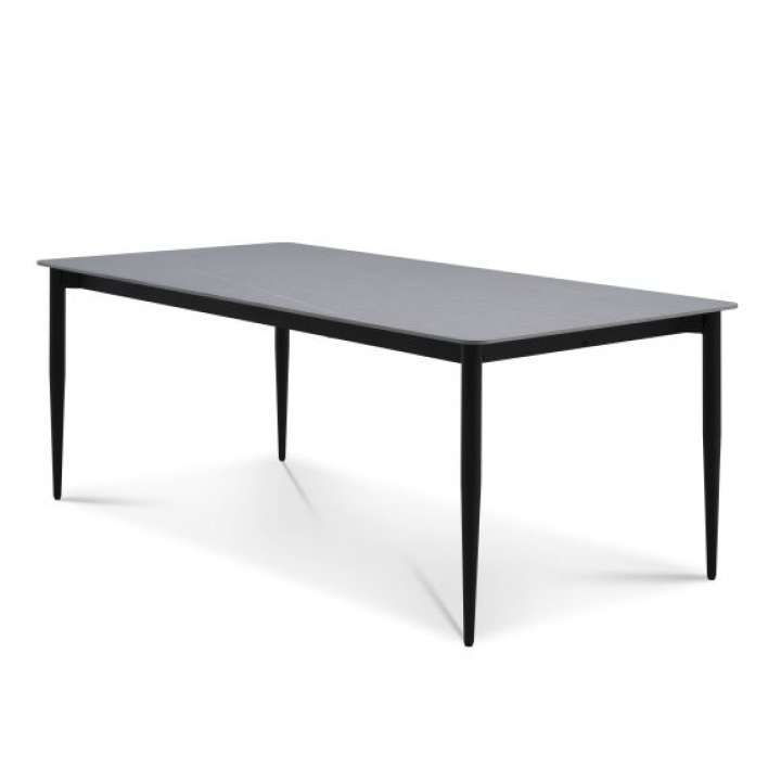 Priser på Arctic Classic spisebord, rektangulær - grå keramik og sort metal (100x220)