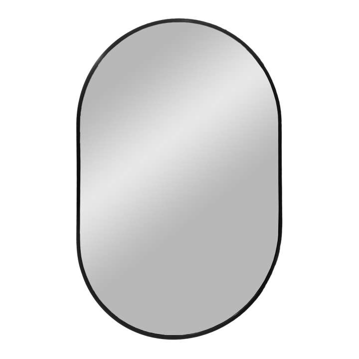 Priser på HOUSE NORDIC Madrid vægspejl, oval - spejlglas og sort aluminium (80x50)