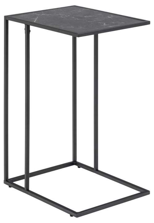 Priser på ACT NORDIC Infinity hjørnebord, rektangulær - sort marmor melamin og sort metal (43x35)
