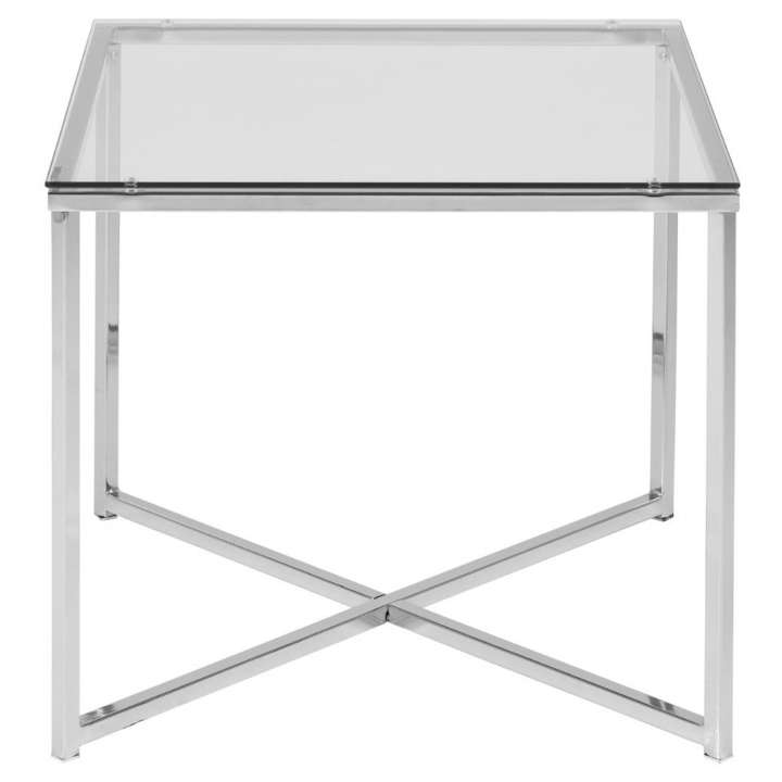 Priser på ACT NORDIC Cross hjørnebord, kvadratisk - klar glas og krom metal (50x50)