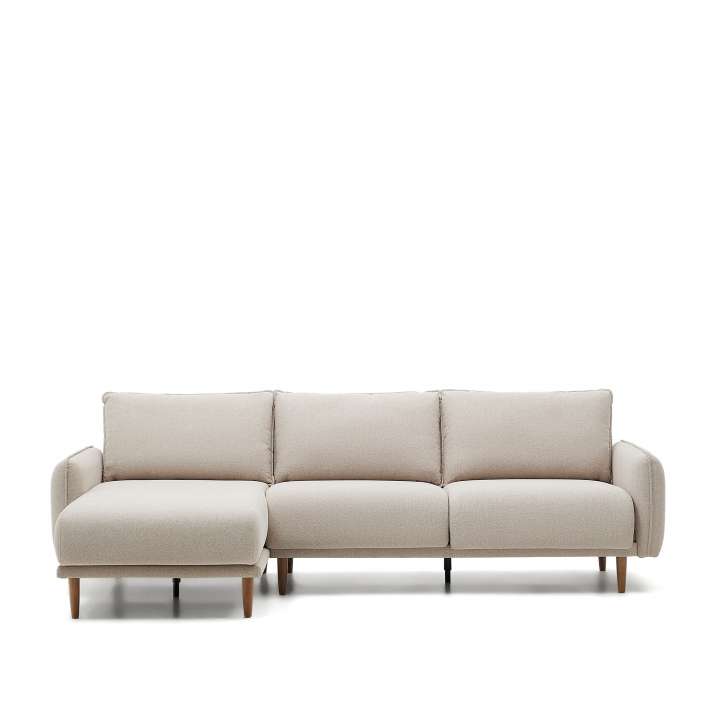 Priser på KAVE HOME Carlota 3 pers. sofa, m. venstre/højre chaiselong - beige stof (262cm)