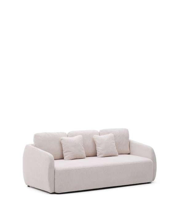 Priser på KAVE HOME Laira 3 pers. sovesofa - ecru chenille stof (225cm)
