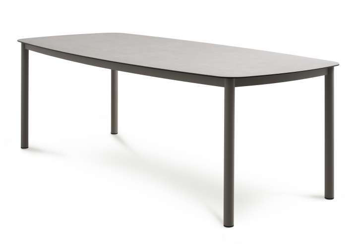 Priser på Kreta havebord, rektangulær - sand frosted glas og sand aluminium (220x100)