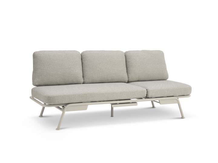 Priser på Santorini sofa, m. puder - sand stof og sand aluminium
