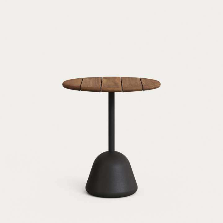 Priser på KAVE HOME Saura bord, sort metalplade akacie med valnøddefinish, 75 x Ãƒ70 cm FSC 100%