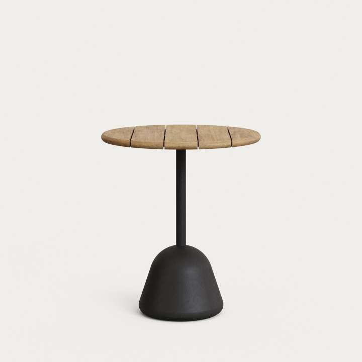 Priser på KAVE HOME Saura bord med akacieplade, naturlig finish og sort cementbund Ãƒ70x75 cm