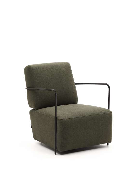 Priser på KAVE HOME Gamer lænestol, m. armlæn - grøn stof og mat sort metal