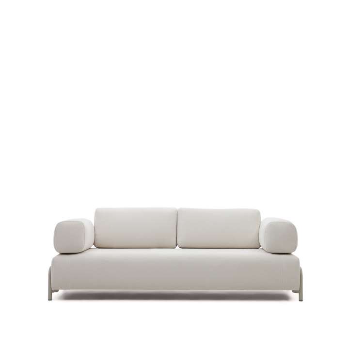 Priser på KAVE HOME Compo 3 pers. sofa - beige chenille med grå metalstruktur (232)
