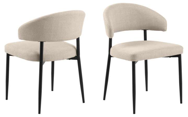 Priser på ACT NORDIC Edina spisebordsstol - beige stof og sort stål
