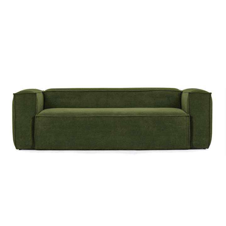 Priser på KAVE HOME Blok 3 pers. sofa - grøn corduroy fløjl (240 cm)