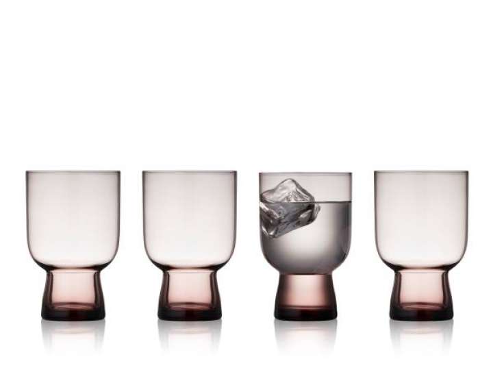 Priser på Lyngby Glas - Sorrento Vandglas 30 cl 4 stk. Pink