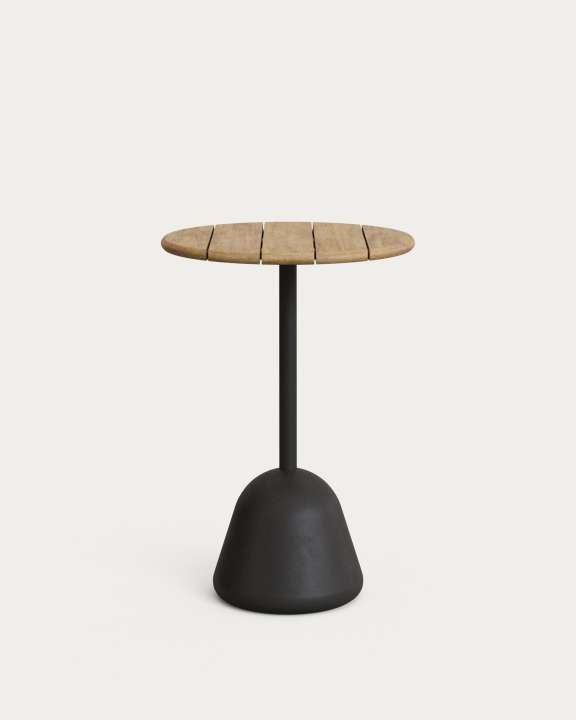 Priser på KAVE HOME Saura high bar bord sort stålstel og naturlig finish akacieplade, 95xÃƒ70cm FSC 100%