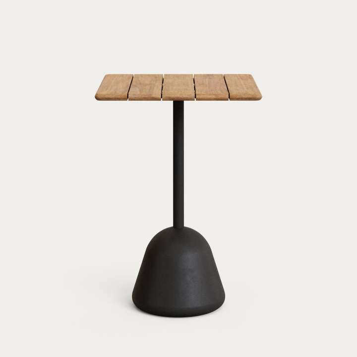 Priser på KAVE HOME Saura højbarbord med naturlig finish akacieplade og sort cementbund 70x70x99 cm