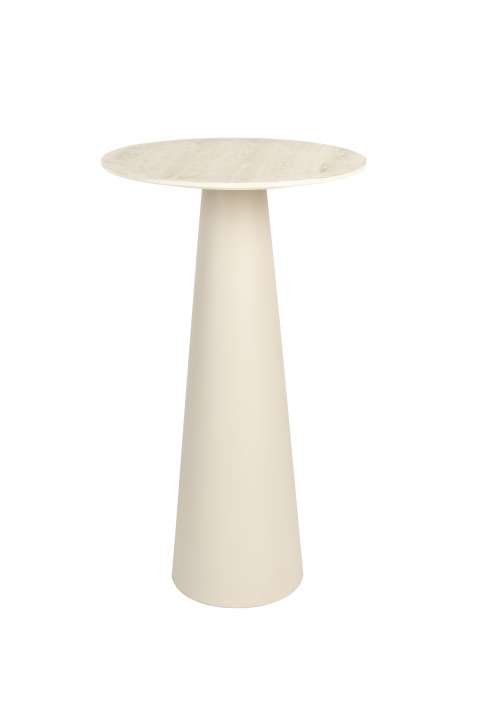 Priser på WHITE LABEL LIVING Joya sidebord, Høj, rund - beige keramik/jern (Ø40)
