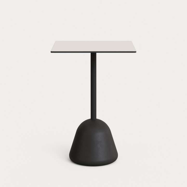 Priser på KAVE HOME Tiaret højt barbord med hvid plade og sort cementbund 68x68x97 cm