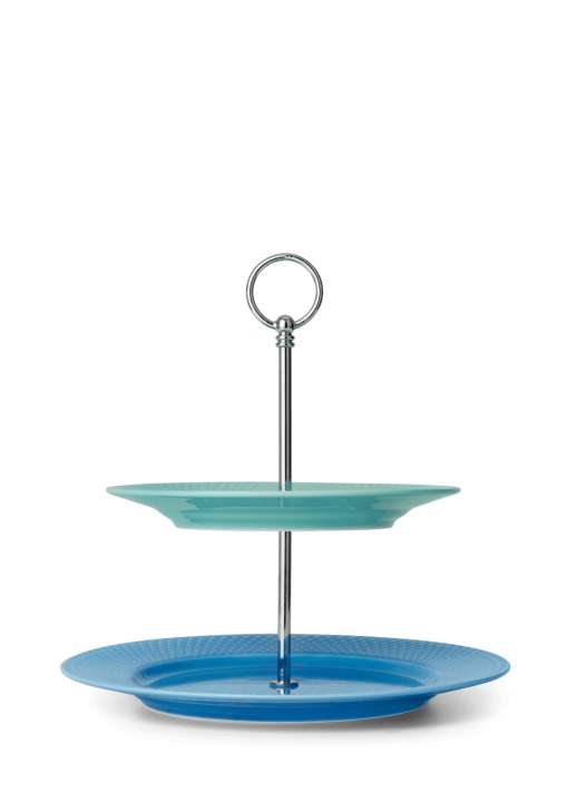 Priser på Lyngby Porcelæn - Rhombe Color Etagere Ø27 cm blå/grøn