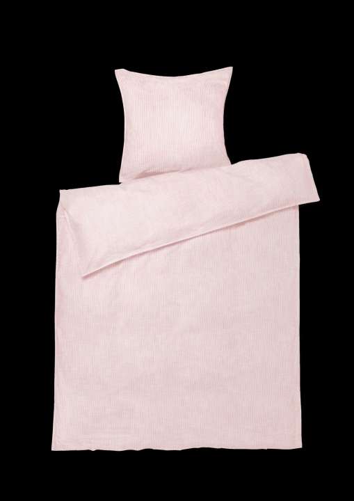 Priser på Juna - Monochrome Lines Sengetøj 150x210 cm rosa/hvid SE