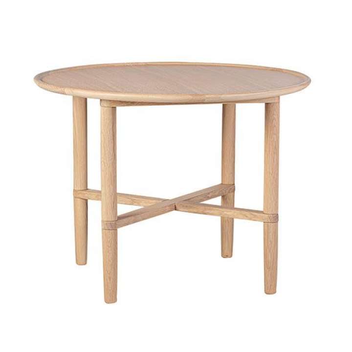Priser på Haslev Opus sofabord rundt - eg - Ø 90 cm Natur olie eg