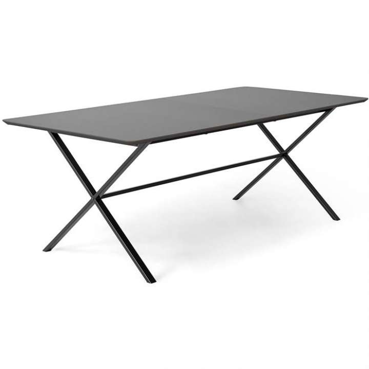 Priser på Meza by Hammel spisebord - Rounded - 165 x 90 cm. - Grafit Antifinger laminat - Cross stel