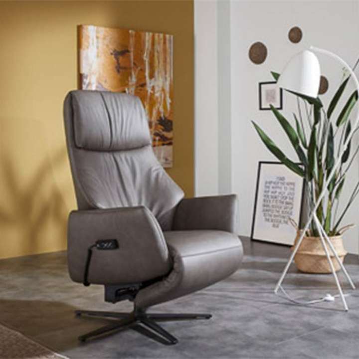Priser på Himolla Model S lounge 7915 lænestol - Stone Læder - Small med 2 motor