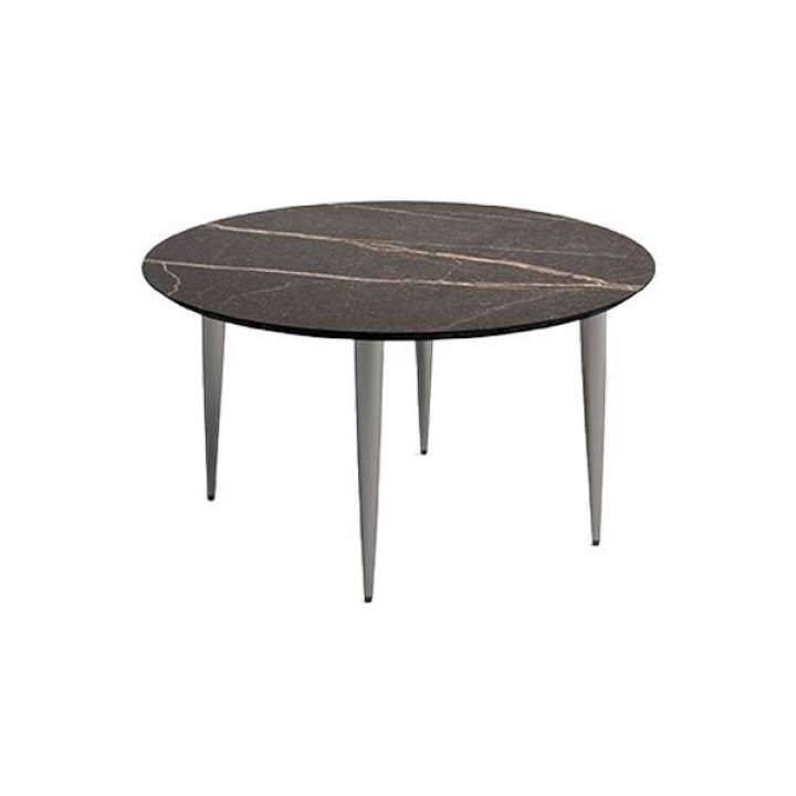 Priser på Thomsen Furniture - Katrine sofabord - Ø128 cm - Nano-laminat - Eg sort lak - 40 cm