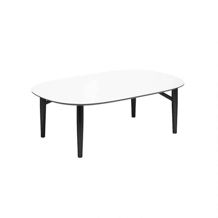 Priser på Thomsen Furniture - Katrine sofabord - Oval - 68x128 cm - Hvid laminat