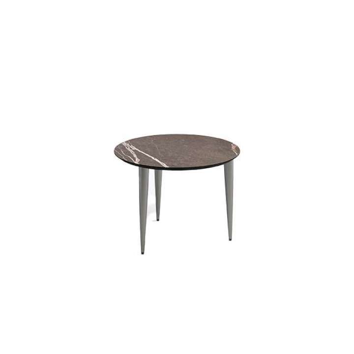 Priser på Thomsen Furniture - Katrine sofabord - Ø63 cm - Sort metal - Nano-laminat - 50 cm