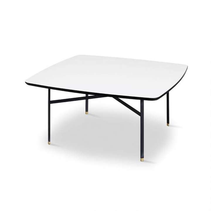 Priser på Skovby SM242 / SM262S sofabord - 99 x 99 cm - Bordplade: Hvid laminat med sort kant