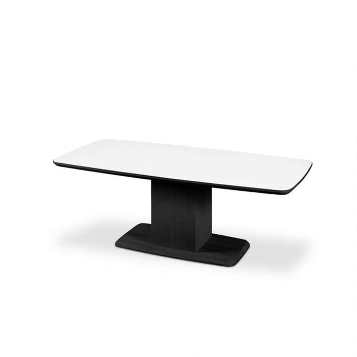 Priser på Skovby SM244 / SM267 sofabord - 130 x 65 cm - Bordplade: Hvid laminat med sort kant