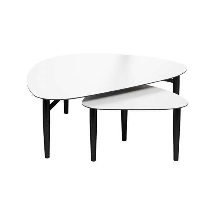 Priser på Thomsen Furniture - Katrine sofabord - Trekant - 68x101 cm - Mørkegrå stenlook