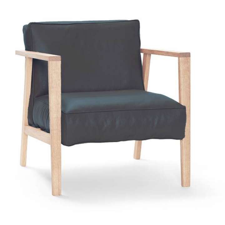 Priser på Andersen Furniture LC1 Loungestol - Hvidpigmenteret mat eg og sort læder