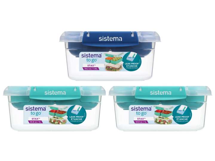 Priser på Sistema - 3 Pack Stax To Go 3 x 1L Madkasser