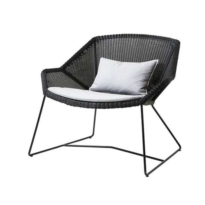 Priser på Cane-line Breeze loungestol - Sort - Natté light grey