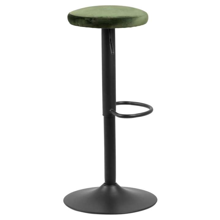 Priser på ACT NORDIC Finch barstol, m. drejefunktion og fodstøtte - grøn polyester og sort metal