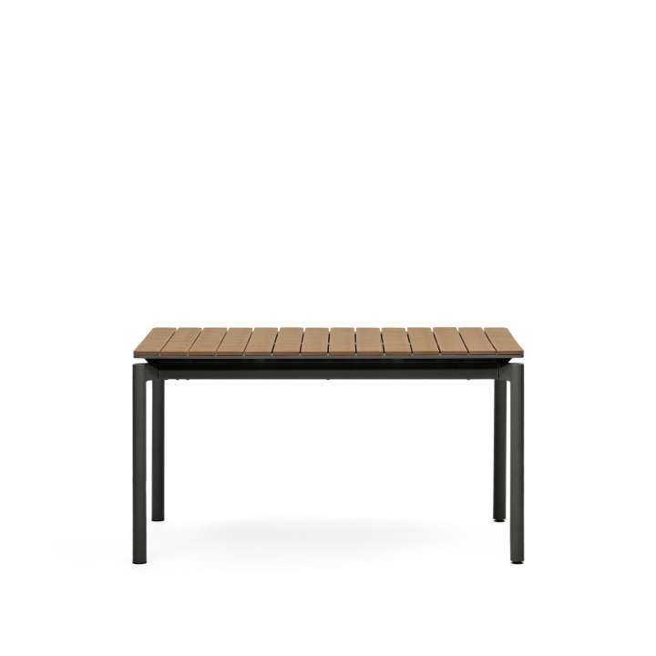 Priser på KAVE HOME Canyelles havebord, m. udtræk - plasttræ og mat sort aluminium (140(200)x90)