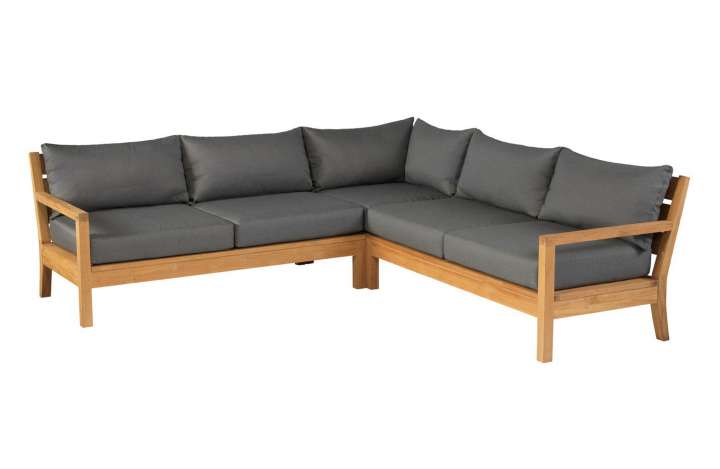 Priser på EXOTAN St. Peter hjørnesofa til haven - grå stof og teak