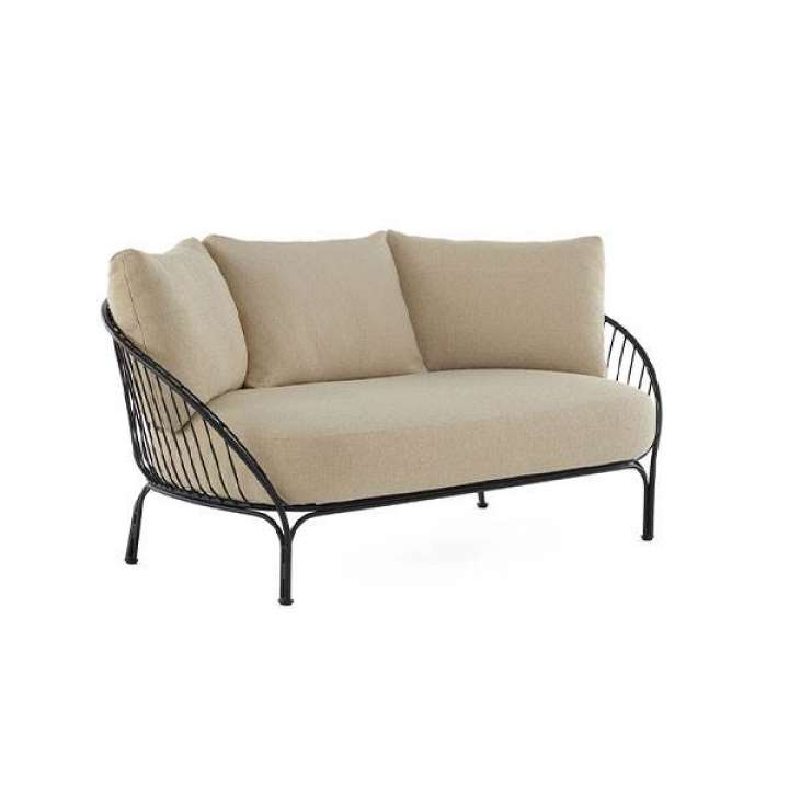 Priser på Kartell Hiray Sofa med hynder - Sort stel med beige hynder