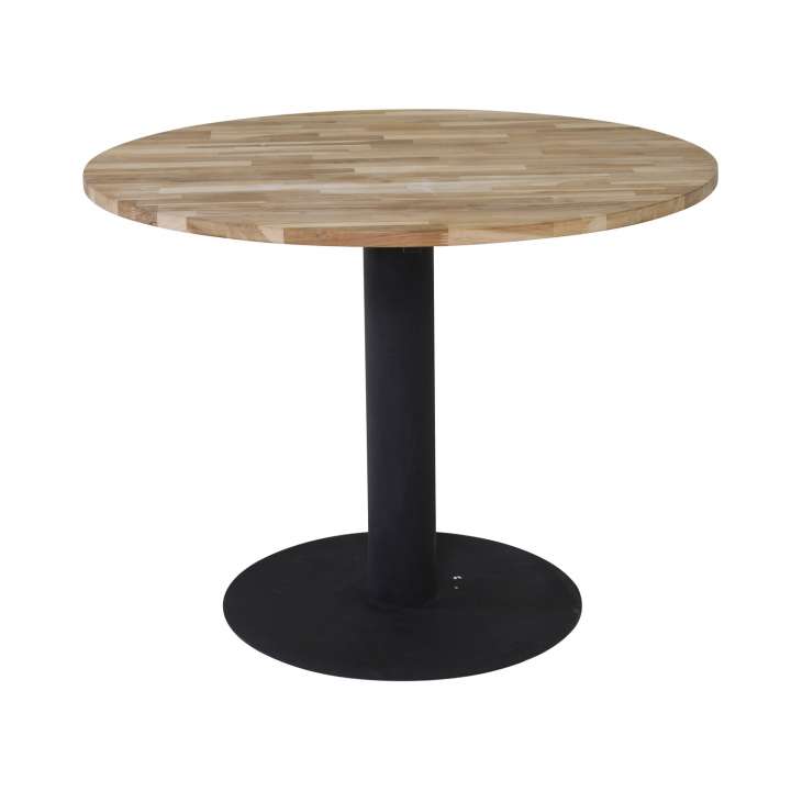 Priser på VENTURE DESIGN Cirebon spisebord - natur teaktræ og sort metal (Ø100)